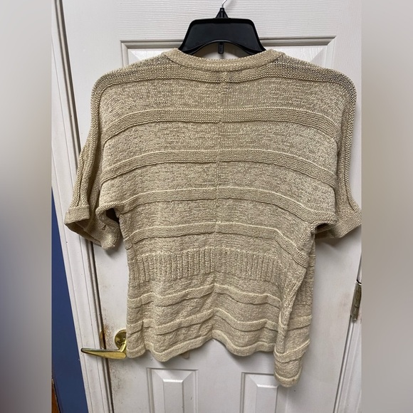 Willi Smith Ivory Open Front Delicate Crochet Style Cardigan Knit Sweater S - Picture 5 of 7